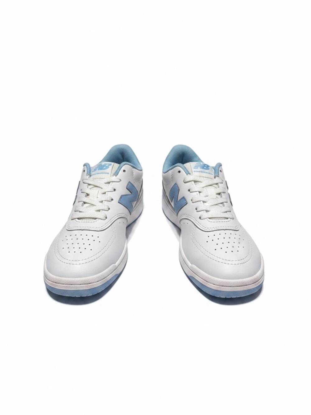 New Balance White Sneakers with Sky Blue Accents - Picture 2 of 7